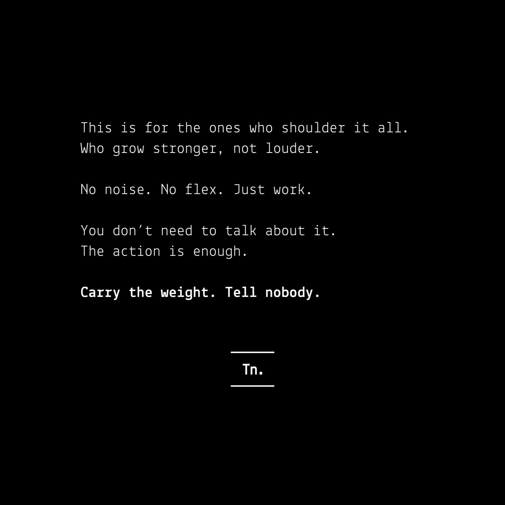 Brand icon; tell nobody